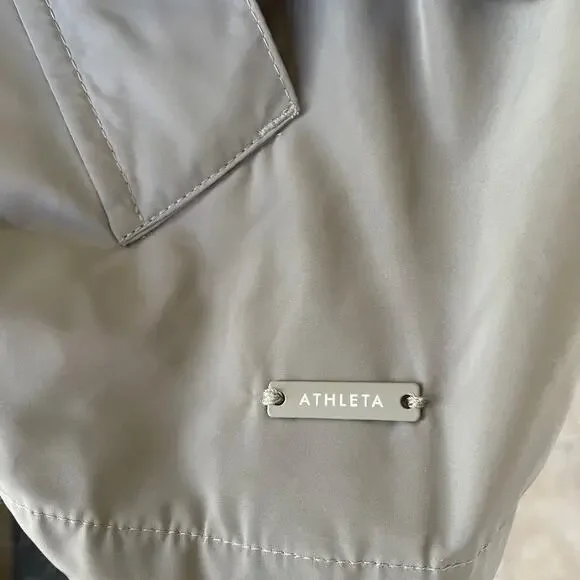 Athleta Khaki Rainfall Swing Zip Up Jacket size L/XL